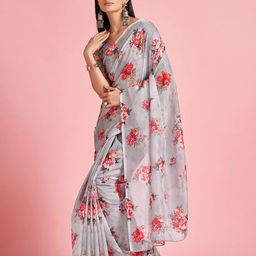 Anouk Rustic Floral Organza Saree-picture-3