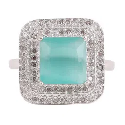 Anouk Silver Plated AD & CZ Stone Studded Finger Ring image 4