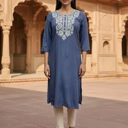 Rangita Women Embroidered Thread Work Kurta-picture-13