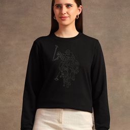 U.S. Polo Assn. Women Graphic Printed Round Neck Cotton Pullover Sweatshirt-picture-21