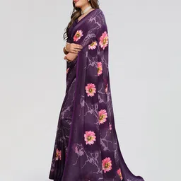 Moda Rapido Floral Poly Georgette Saree image 2