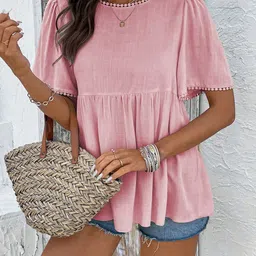 StyleCast Women Solid Gathered or Pleated Regular Tops image 2