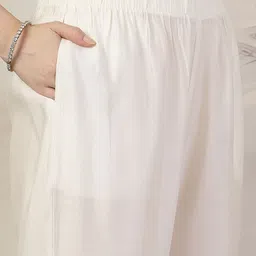 Nayam By Lakshita Women Floral Printed Regular Chanderi Cotton Kurta with Palazzos image 3