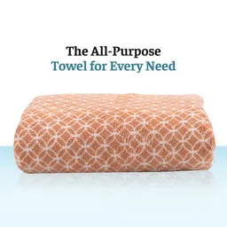 Myntra Elegant Homes Gold-Toned & White Printed Microfiber 270 GSM Bath Towel image 2