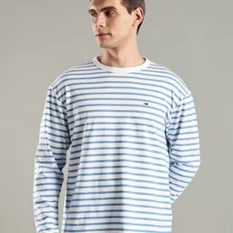 Tommy Hilfiger Striped Round Neck Cotton T-shirt-picture-31