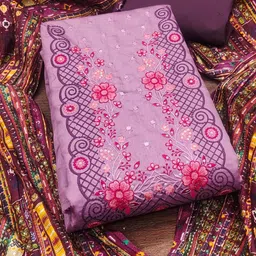 LeeliPeeri Designer Embroidered Unstitched Dress Material image 4