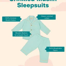 A Toddler Thing Kids Crinkled Lapel Collar Pure Cotton Night suit image 4