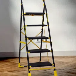 Homlix Yellow & Black Textured 5-Step Foldable Step Ladder-picture-11