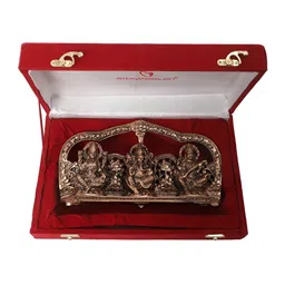 INTERNATIONAL GIFT Copper-Toned Laxmi Ganesh Saraswati Religious Idol Showpiece image 5