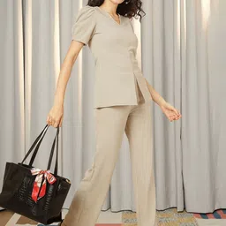 Selvia V-Neck Top With Trousers Co-Ords-picture-13