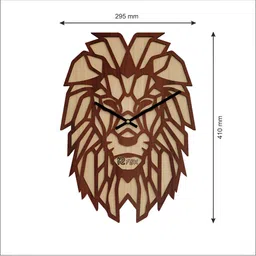 12 fox Brown & Beige Wooden Analogue Wall Clock image 3