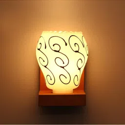 1ST TIME Black & White Printed Wood Abstract Shaped Shaped Wall Lamp image 5