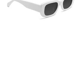 Arzonai Unisex Pack of 2 Black Lens & White Rectangle Sunglasses with UV Protected Lens image 2