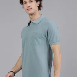 Lux Cozi Men Solid Polo Collar Cotton T-shirt-image-21
