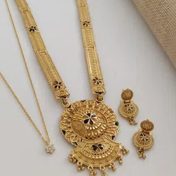 SHREE GOVINDAM ART Gold-Plated Stone Studded Long Jewellery Set-picture-25