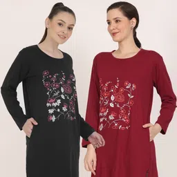 DDASPRATION Women Floral 2 Printed Pockets T-shirt-picture-32