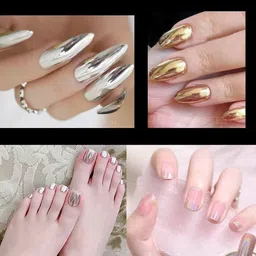 nailwind Chrome Nail Powder Set, Gold, Silver,Coper,Pink Reflective Glitter Metallic image 4