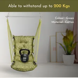 Swingzy Green Soft Hanging Hammock Swing image 2