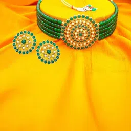 Women Click Stones Studded & Beaded Jewellery Set-picture-30