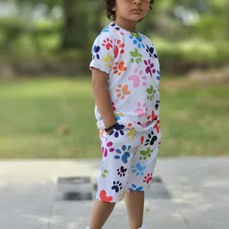 ALANTA Unisex Kids Printed T-shirt with Shorts image 5