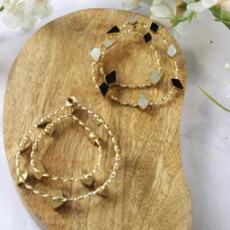 THE BLING GIRLL Gold Plated Enamelled Contemporary Drop Earrings image 3