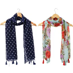 StoleVilla Women Pack Of 6 Floral Chiffon Stoles-image-21