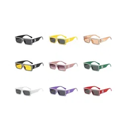 AUGEN Unisex Black Lens & Black Rectangle Sunglasses with image 5