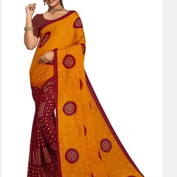 KANOODA Bandhani Prined Pure Georgette Saree-picture-39