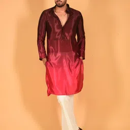 Laalzari Men Ombre Dyed Straight Kurta with Trouser image 3