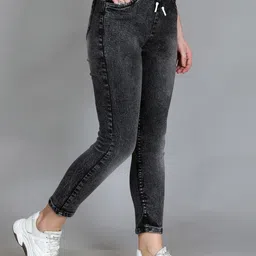 Ira Collections Women Comfort Jogger Mid-Rise Light Fade Stretchable Jeans image 3