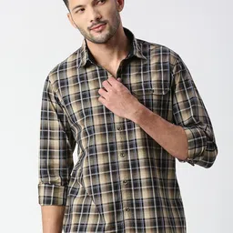 SNX Men Tailored Fit Tartan Checks Opaque Checked Casual Shirt-picture-21