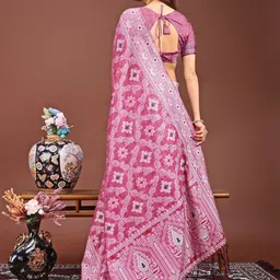 LeeliPeeri Designer Woven Design Zari Linen Blend Saree image 2