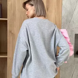 StyleCast x Revolte Women Cotton Pullover Sweatshirt With Lace Inserts image 3