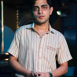 JAVINISHKA Men Comfort Spread Collar Typography Printed Linen Casual Shirt image 1