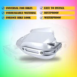 mikanix Universal Clear Hand Guard Brake / Clutch Lever Guard Protector / Wind Deflector Handlebar Hand Guard image 5