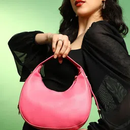 HAUTE SAUCE by Campus Sutra Colourblocked Leather Structured Shoulder Bag with Quilted image 2