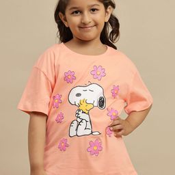 Kids Ville Girls Graphic Printed Round Neck Cotton Oversized T-shirt-picture-7