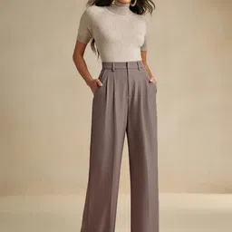Kotty Women High-Rise Pleated Wide-Leg Trousers-image-42