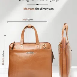 Red Harbour Men Textured Leather Laptop Bag image 3