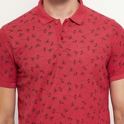 OGEN Men Printed Polo Collar Pockets T-shirt image 5