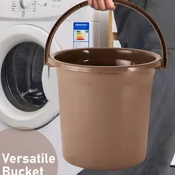 RUBOXA Brown 6 piece Solid Plastic Bath Accessories Set image 5