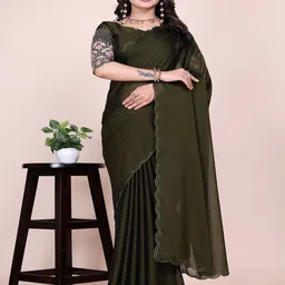 K 5 Fashion Embroidered Pure Chiffon Saree-picture-17