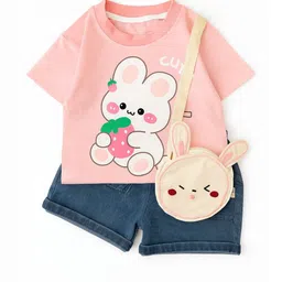 Bold N Elegant Unisex Kids Cotton Printed T-shirt with Shorts image 3