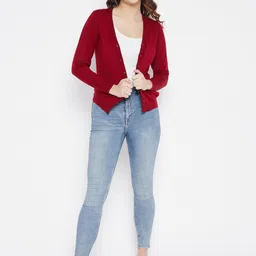 Zigo Women Self Design Woollen Cardigan-picture-14