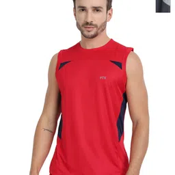 FTX Men Pack of 2 Colourblocked Round Neck T-shirts-picture-41