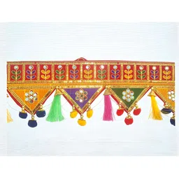 MISHAV Red & Blue Handcrafted Embroidered Traditional Toran image 5