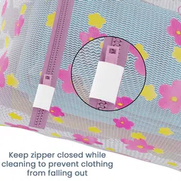 Aura 15-Pcs Pink Printed Reusable Mesh Laundry Bags With Zip image 5