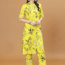 Meena Bazaar Women Ethnic Motifs Printed Regular Kurta with Trousers image 4