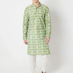 BELLAZO Ethnic Motifs Printed Mandarin Collar Straight Kurta-image-51