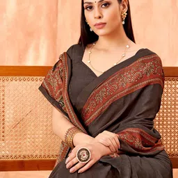 Mitera Ethnic Motifs Poly Crepe Sungudi Saree-picture-19